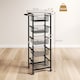 image 5 of HOMCOM 5-Tier Kitchen Island on Wheels, Rolling Kitchen Storage Trolley with 5 Pull-Out Mesh Baskets, Mobile Utility Serving Cart, Light Grey | Grey | Light Grey