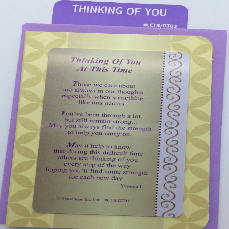 image 1 of Thinking Of You At This Time Sentimental Keepsake Wallet / Purse Greeting Card