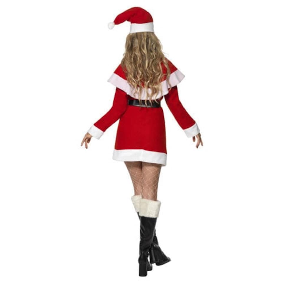 image 1 of Miss Santa Claus Fleece Fancy Dress Costume Ladies Large - UK 16-18 | Red | 16-18