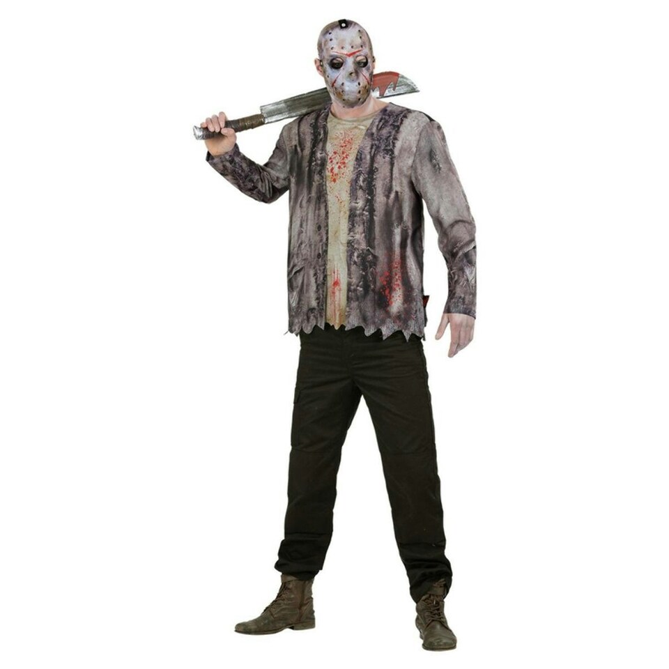 image 1 of Friday The 13th Mens Jason Voorhees Costume - Black/White/Grey - S S