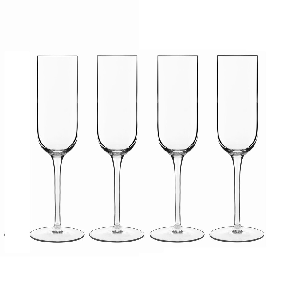 image 1 of Luigi Bormioli Sublime Flute Glasses Set 210 ml Crystal Glassware - Pack of 4 N/A
