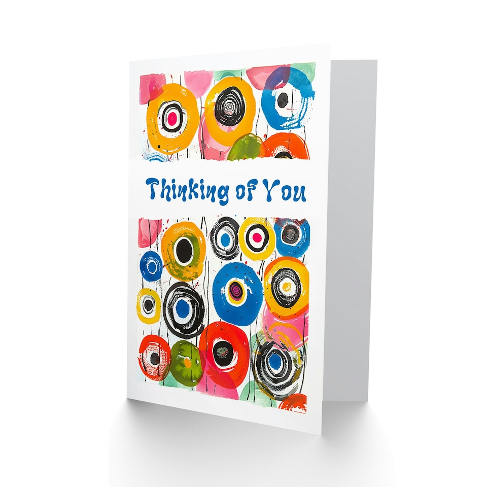 image 1 of Miss You Kandinsky Style Bright Colourful Art Card