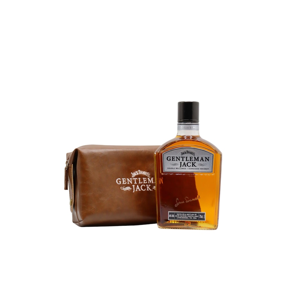 image 1 of Jack Daniel's - Wash Bag & Gentleman Jack Tennessee Whiskey | Multi | Sweet vanilla, fruit and light spice; carries a balanced oak flavor with notes of caramel and vanilla | 1