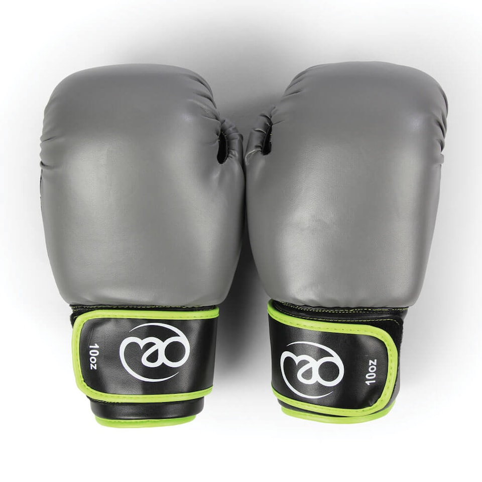 image 1 of Fitness Mad 12oz Sparring Gloves, Green/Grey | Multi | 12oz