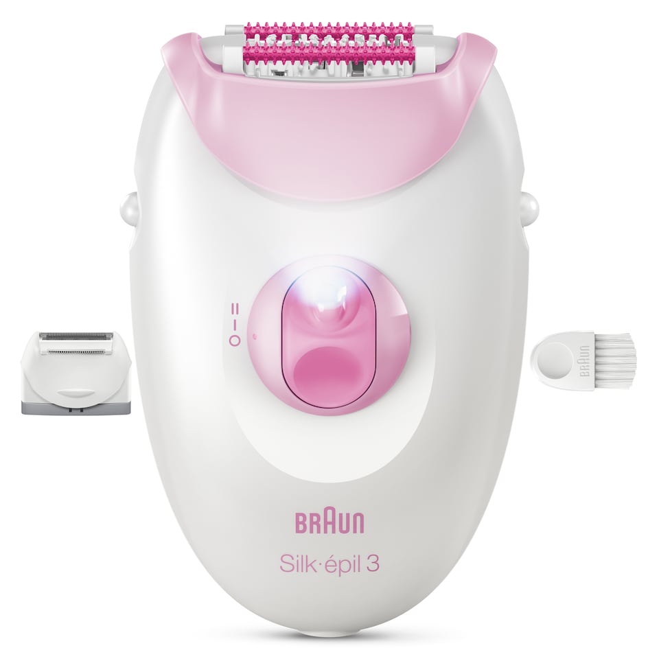 image 1 of Braun Silk·épil 3, Corded Epilator, Lasting Smooth Skin, 3-031, Pink