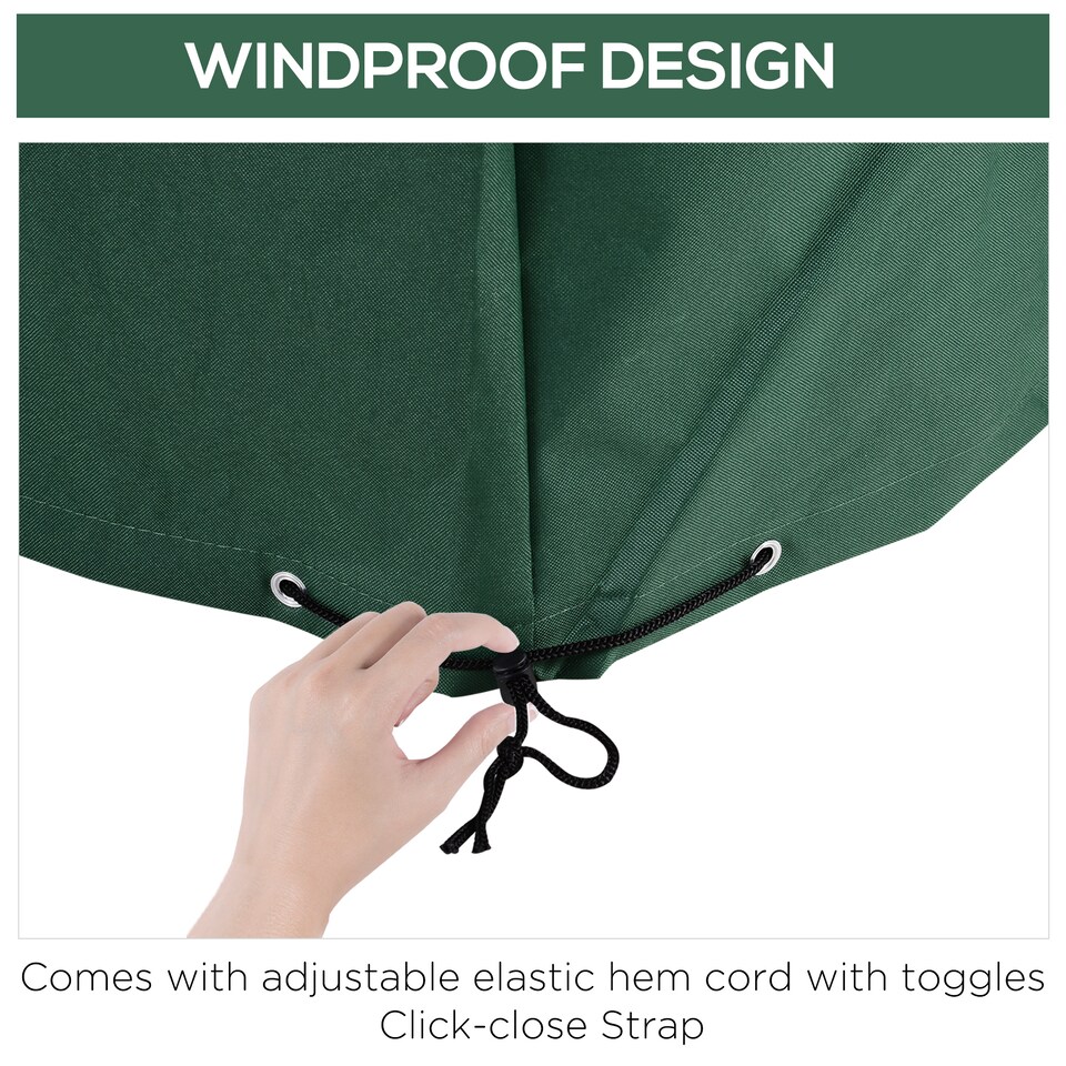 image 1 of Outsunny 135x135x75cm UV Rain Protective Cover For Garden Patio Wicker Rattan | Green | green