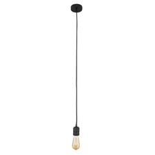 ValueLights Casco Matte Black Ceiling Rose and Flex Lampholder Fitting