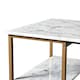 image 4 of Teamson Home Marmo Modern Marble-Look Breakfast Table Set with 2 Stools and Storage, Marble/Brass