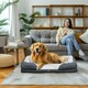 image 2 of PawHut Dog Bed Calming Pet Bed Dog Mattress for Large Dogs - Charcoal Grey