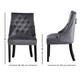 image 8 of Set of 6 Velvet Dining Chairs Ergonomic Scoop Knockerback & Button Tufted Wood Legs Grey | Dark Grey
