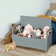 image 3 of COSTWAY Wooden Shoe Bench Shoe Storage Cabinet Organizer Grey