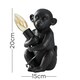image 3 of ValueLights Pair of Baby Monkey Black Table Lamp