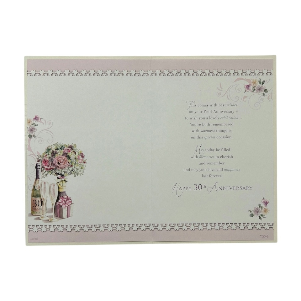 image 1 of Wonderful Pearl Anniversary Traditional Celebrity Style Congratulations Card