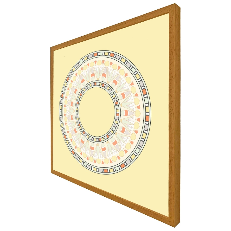 image 1 of Yellow circle ornament. round frame (Picture Frame) Black | M