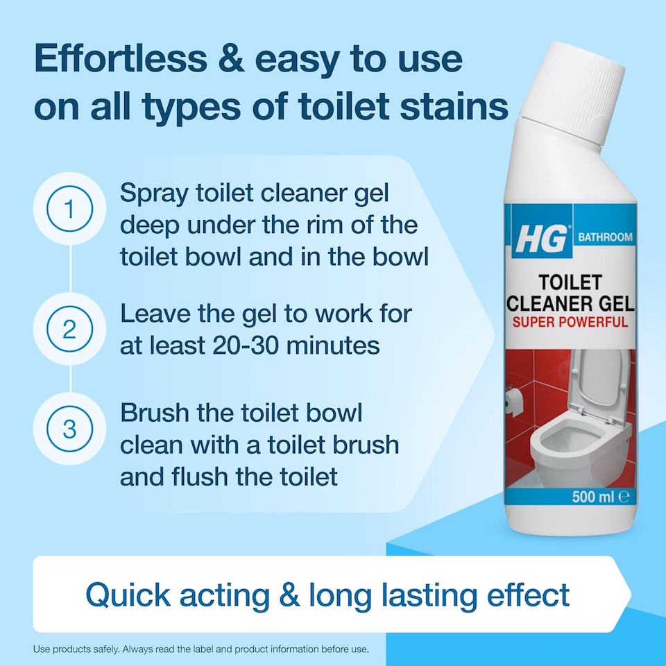 image 1 of HG toilet cleaner gel super powerful 0.5L | Clear | 1