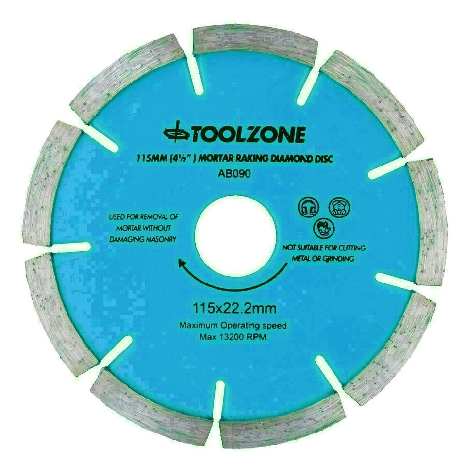 image 1 of 115mm Mortar Raking Diamond Pointing Disc Blade Masonry 6mm Thick 2 Pack