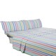image 1 of Candy Stripe Pure Cotton Duvet Cover Sheet Set Multi | Super King
