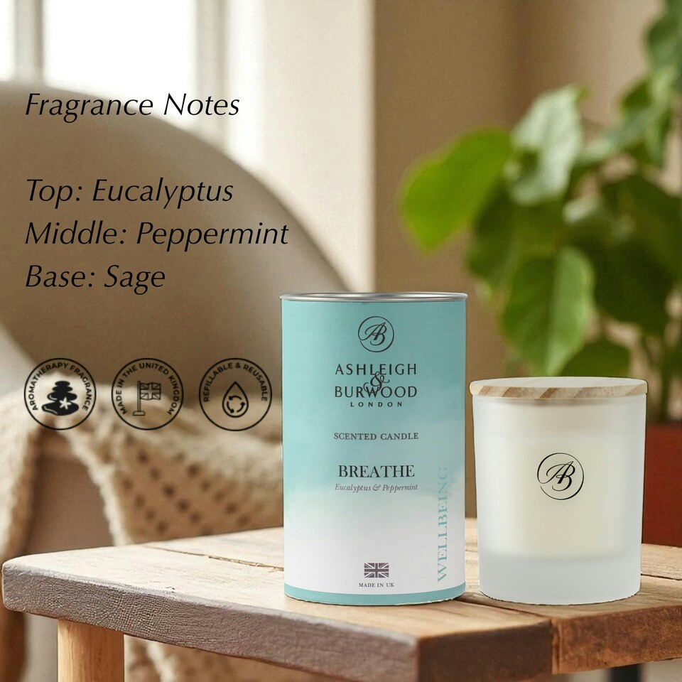 image 1 of Ashleigh & Burwood Breathe Scented Candle 140g White