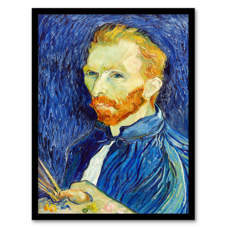 image 1 of Vincent van Gogh Framed Wall Art Print Self Portrait With Palette Home Décor