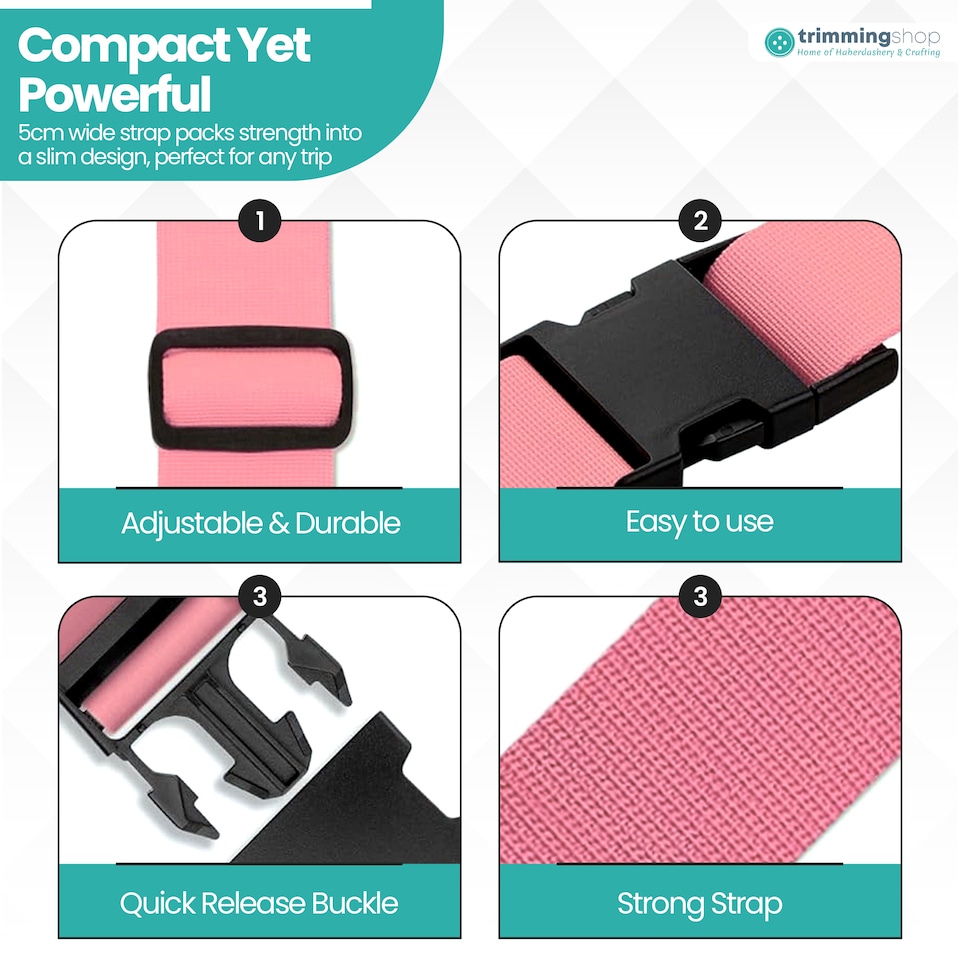 image 1 of Strong Adjustable Luggage Strap with Buckle - Pack of 4