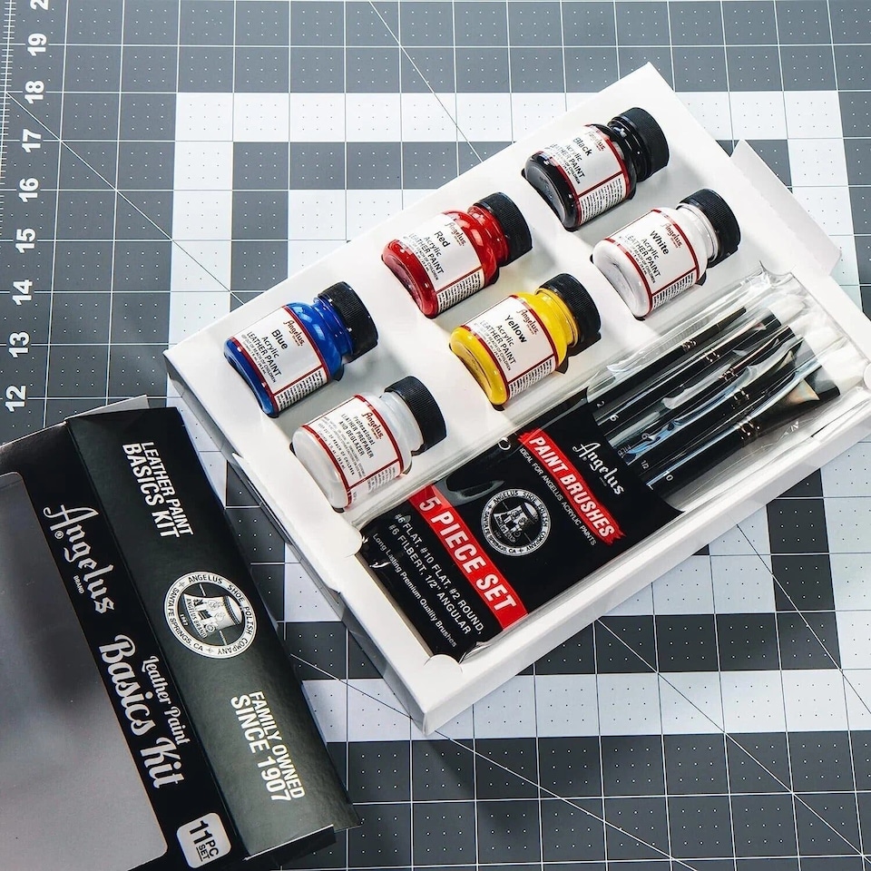 image 1 of Angelus Leather Acrylic Paint Basics Kit - For Sneaker Customs 11pc | Multi