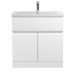 image 1 of Balterley Mavesyn Contemporary 2 Door 1 Drawer Floor Standing Vanity Unit with Thin Edge Basin, Satin White, 800mm