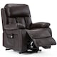 image 3 of Chester Single Motor Rise Recliner Bonded Leather Heat & Massage Chair (Brown)