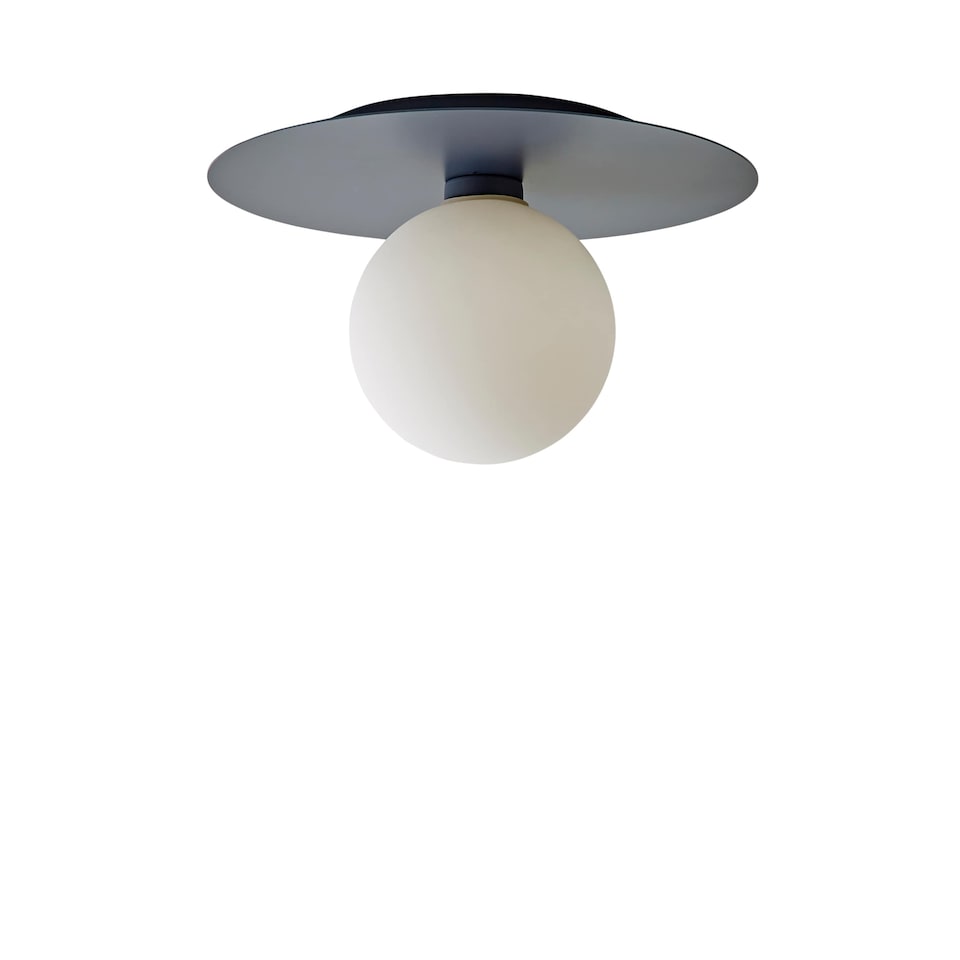 image 1 of ValueLights Darla Navy Frosted Globe Bathroom Ceiling Light & Bulb | Blue