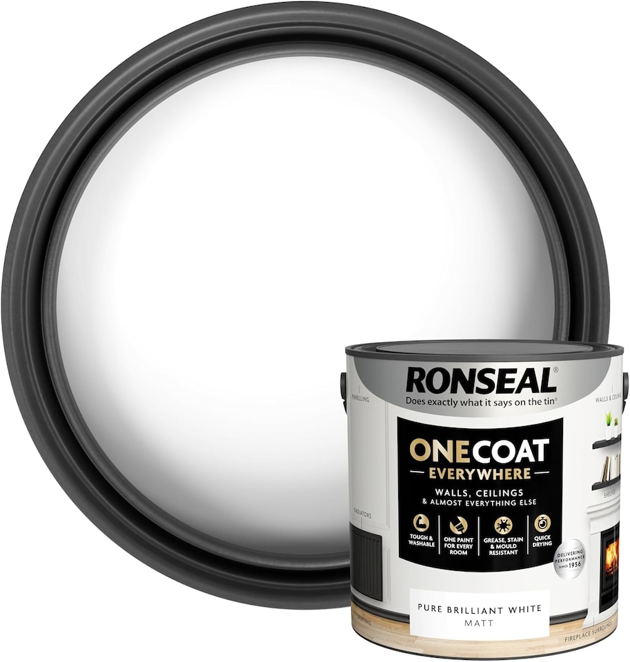image 1 of Ronseal One Coat Everywhere Matt Pure Brilliant White 2.5L