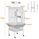 image 3 of Yaheetech 156 cm Tall Play Top Rolling Metal Bird Cage White