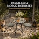 image 6 of Mosaic Bistro Set with Round Table and Two Folding Chairs for Garden Patio Balcony and Outdoor Dining