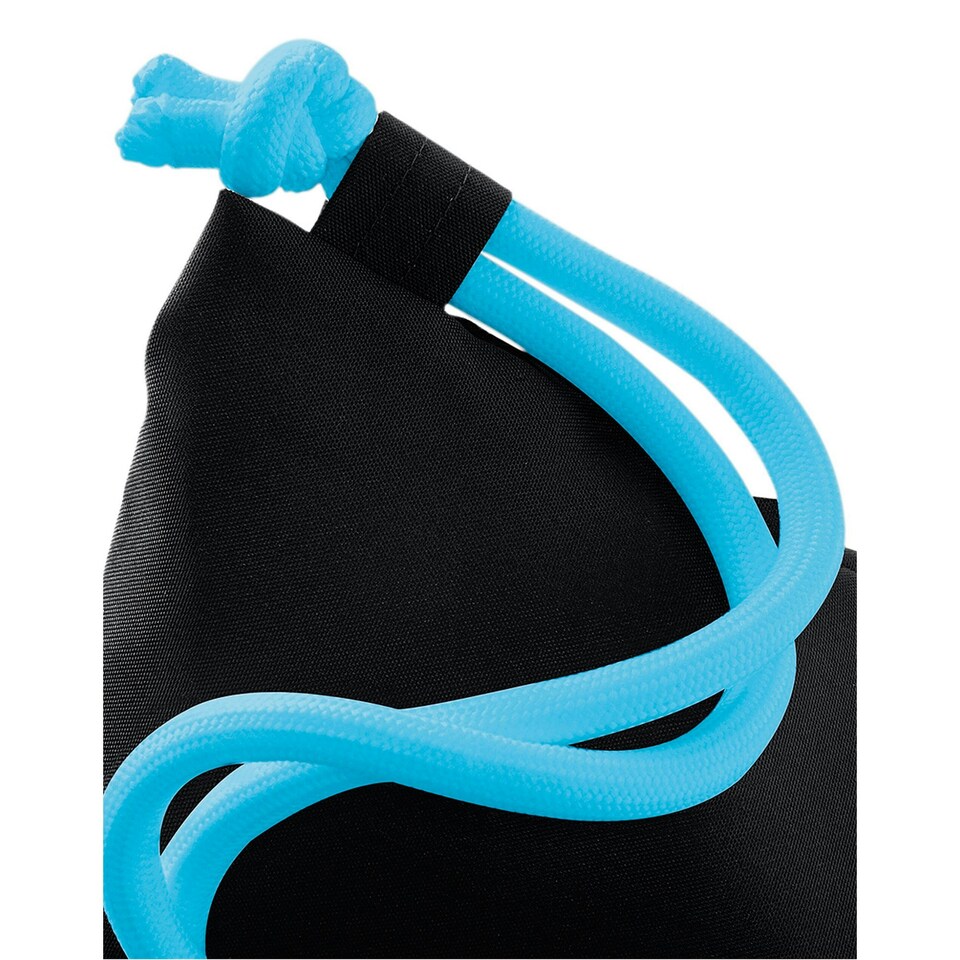 image 1 of Bagbase Icon Drawstring Bag - Black/Surf Blue - One Size Black | One Size