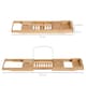 image 7 of HOMCOM Extendable Bath Tub Bathroom Tray Bathtub Caddy Shelf Wine Holder Book