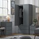 image 6 of FWStyle Stora 2 Door 2 Drawer Combination Wardrobe - Grey Gloss Front Grey
