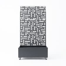 Nicoman Metal Outdoor Privacy Screen Panel with Planter | Grey | Grey | 1