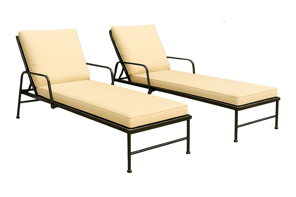 image 1 of Sun Lounger Outdoor Garden Deck Bed Cushion Waterproof Recliner Pad Removable Cover | Brown | Beige