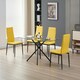 image 4 of Miami Dining Table with 4 Emily Leather Chairs Black
