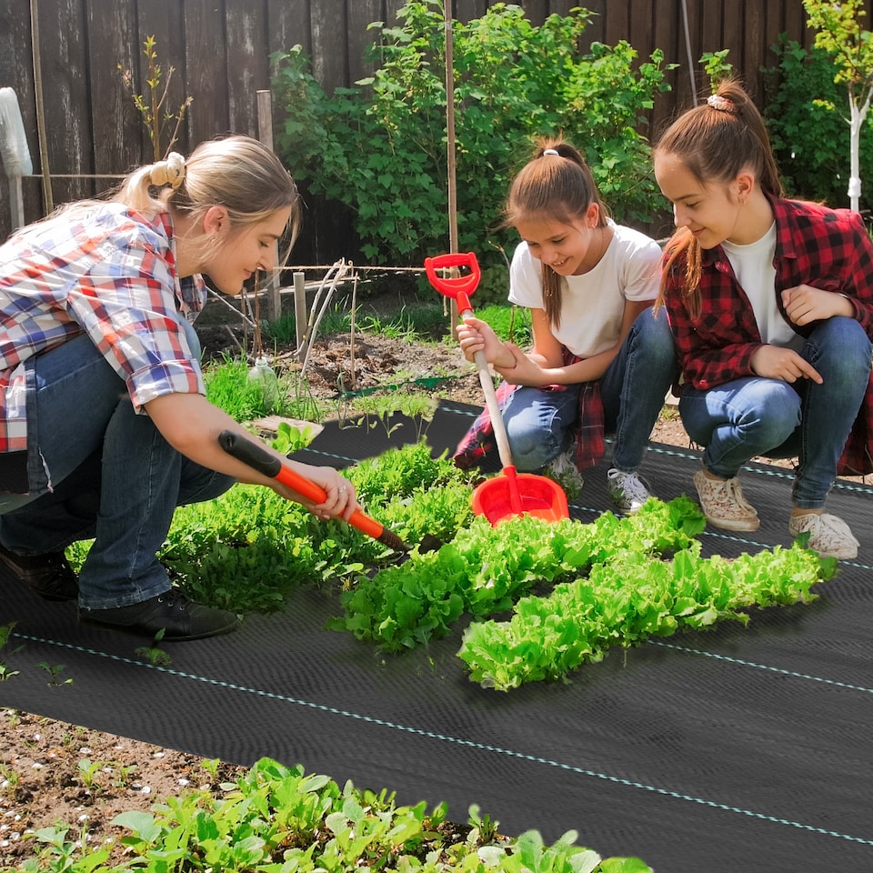 image 1 of Outsunny 2m x 90m Weed Control Membrane, Heavy Duty Weed Barrier Fabric