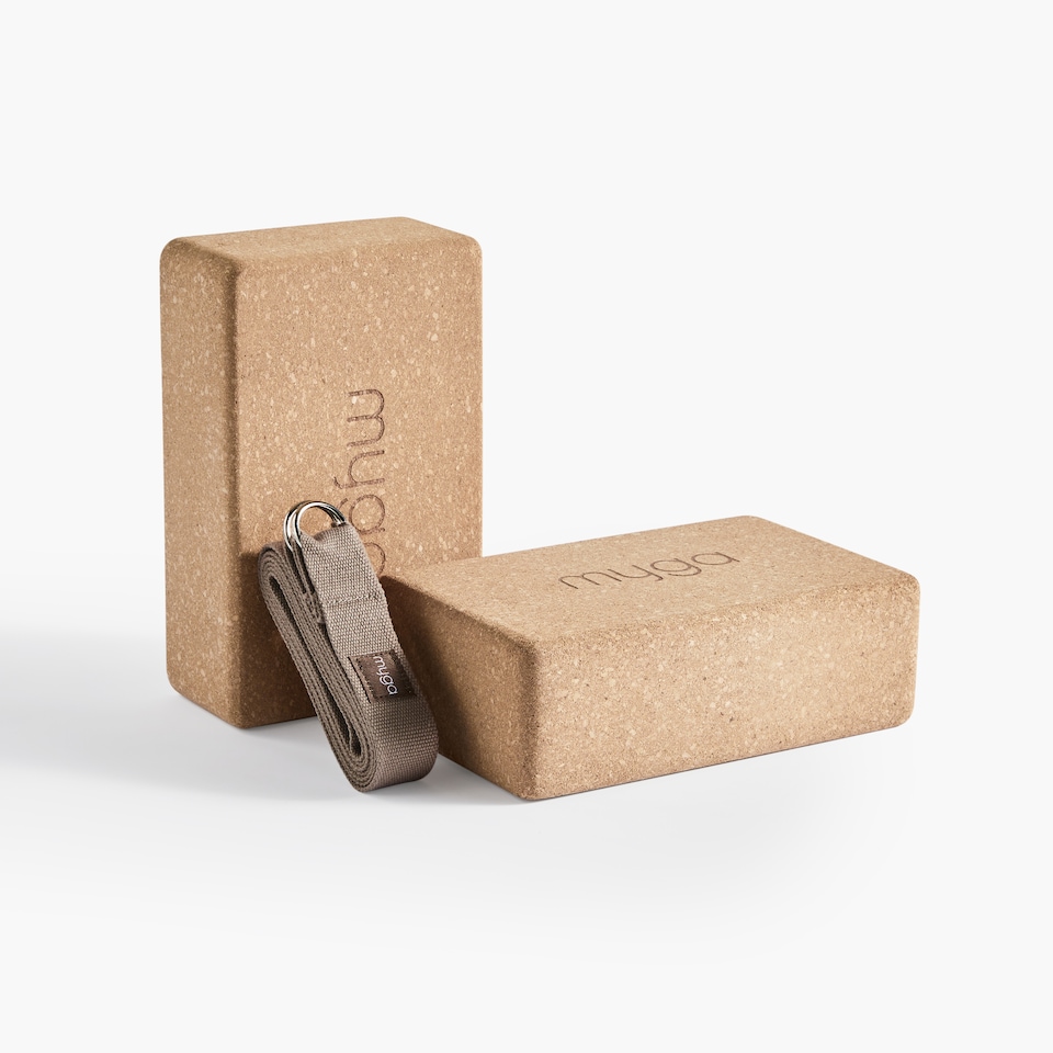 image 1 of Myga Pair of Cork Blocks and Strap - Wood