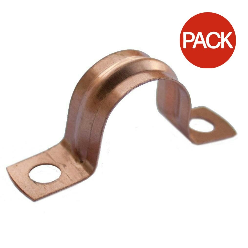 Oracstar Copper Saddle Pipe Clips (Pack of 6) - Brown - 22mm