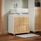 image 8 of SoBuy Under Sink Cabinet with 2 Bamboo Slatted Doors, White, 23.6x13.0x23.6 in, 11.5 kg - BZR125-W