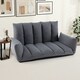 image 3 of COSTWAY Foldable Floor Sofa Upholstered Recliner Chair Grey