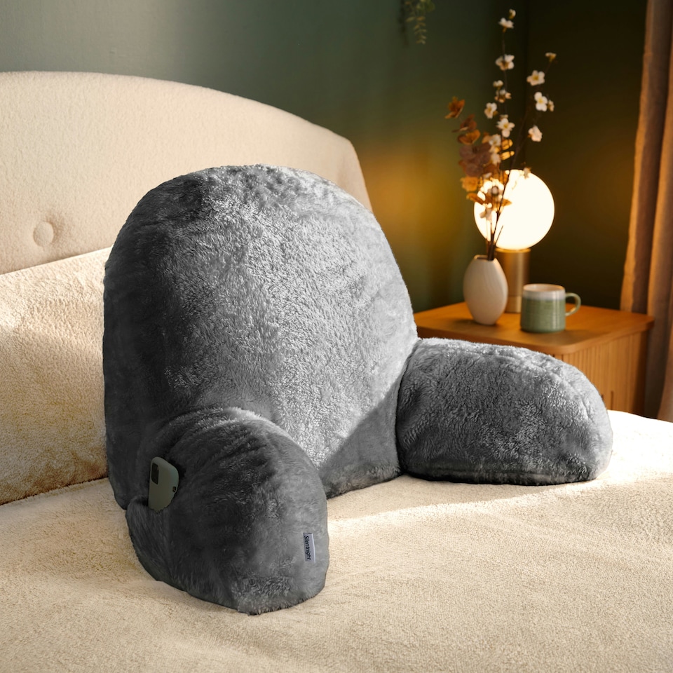 image 1 of Silentnight Cosy Cuddles Pillow, Back Support Reading Pillow, Grey