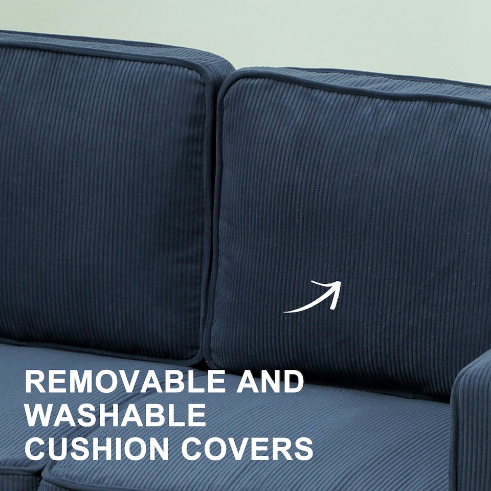 image 1 of HOMCOM Compact 2 Seater Sofa with Under Seat Storage for Small Spaces Blue