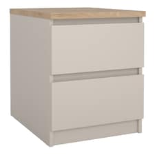 Naia Bedside 2 drawers in Cashmere Jackson Hickory