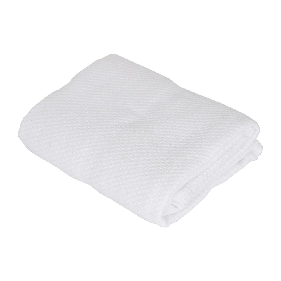 image 1 of Nicola Spring Deluxe 100% Cotton Kitchen Tea Towel Cleaning Drying Cloth - 60cm x 40cm - White