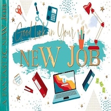 Words 'n' Wishes Traditional Good Luck in your New Job Card - Gold Foil Finish for male/female