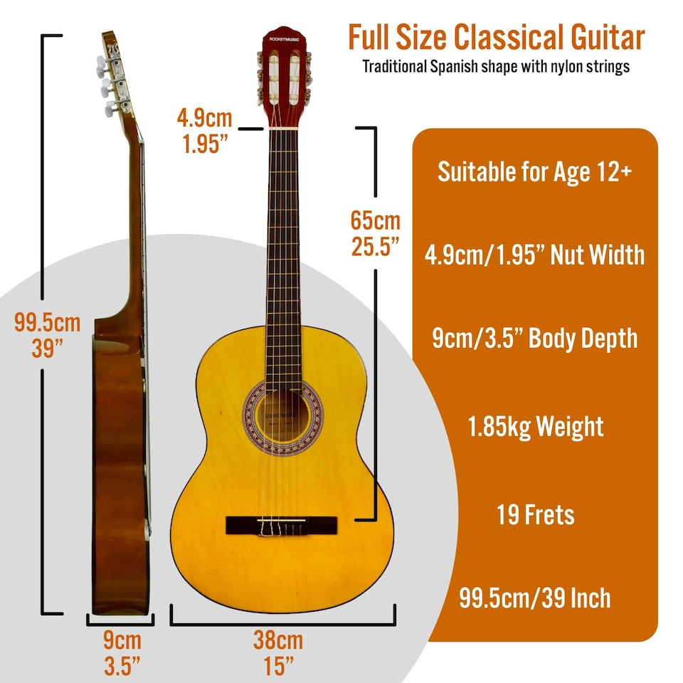 image 1 of XF Full Size Classical Guitar Starter Pack Brown