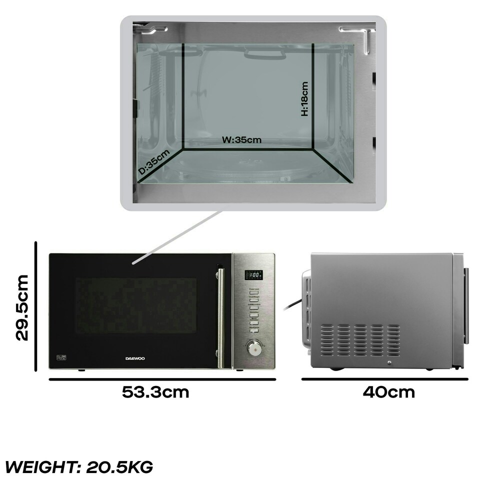image 1 of Daewoo 30L 900W Combination Microwave, Grill & Convection Oven
