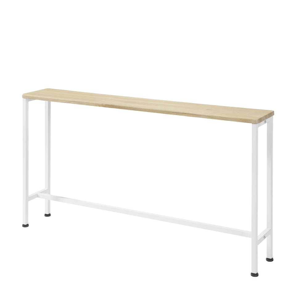image 1 of SoBuy Console Table, Light Oak Top & White Metal Frame, 47.2x7.9x25.6 inches, 4.75 kg - FSB19-Z